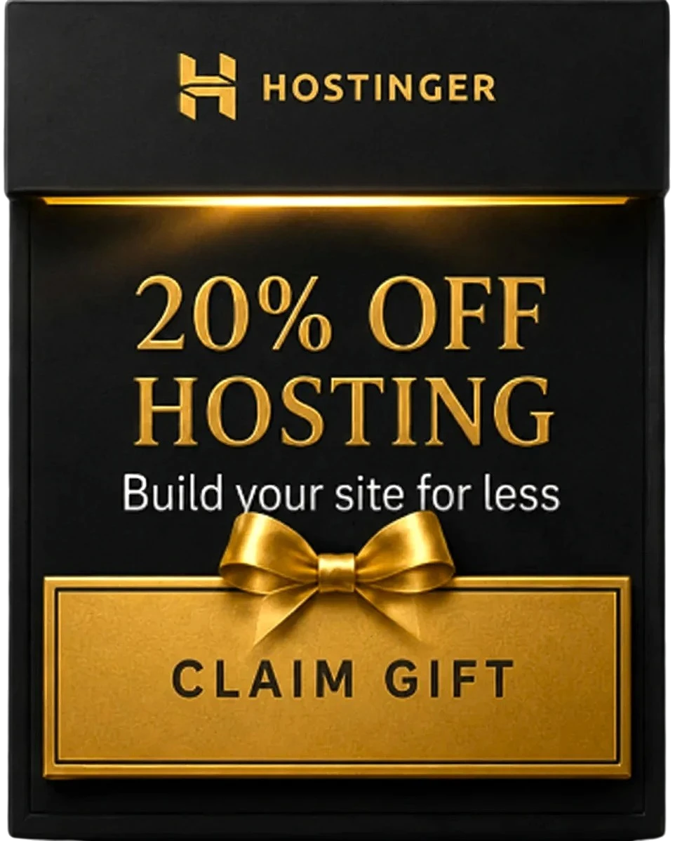 20% off Hostinger hosting — claim gift
