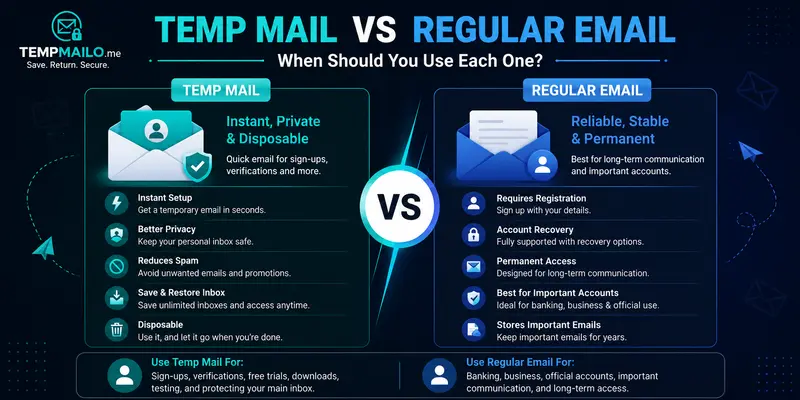 Temp Mail vs Regular Email: When Should You Use Each One?